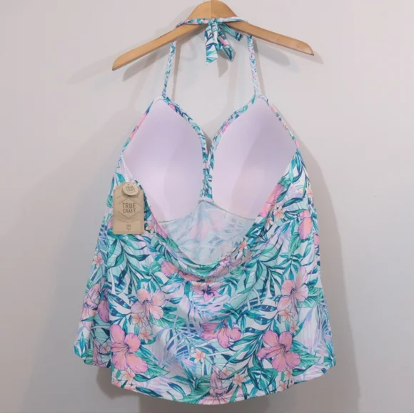 True Craft Tropical Floral Printed Tankini Swim Top - Picture 5 of 11